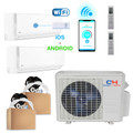 Cooper Hunter Multi Zone 18000 BTU/230VOx02-09OLVWM AC + Heat Pump 25 FT Installation Include 