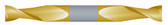 #STD2250TIN----2 Flute 1/4" Dia. x 5/8" LOC x  3" OAL Standard D/E