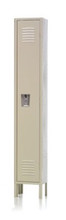 Steel Quick Ship Locker. Single Tier, One Locker Wide. Available in Tan only.