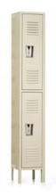 Metal (Steel) Double Tiered Quick Ship Lockers. One Frame Wide.