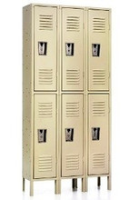 Double Tiered Quick Ship Metal (Steel) Lockers. Three Wide: 6 Openings.
