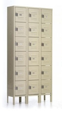 Republic Steel Quick Ship Box Lockers. Six High, Three Wide.