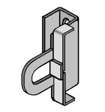 Lyon Workspace's drawing of locker box locker door jamb & hasp. Current model, replaces other styles.