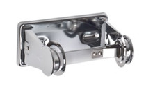Toilet tissue dispenser for restrooms. Stainless steel. Controlled