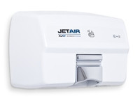Warm Air Hand Dryer for Restroom. Aluminum / White Baked Enamel
