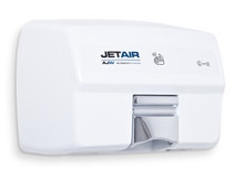 Warm Air Hand Dryer for Restroom. Aluminum / White Baked Enamel