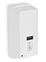 Battery Operated Liquid Soap or Hand Sanitizer Dispenser. White Plastic