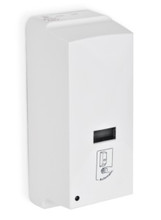 Battery Operated Liquid Soap or Hand Sanitizer Dispenser. White Plastic