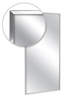 Plate Glass Mirrors for Restrooms. Stainless Steel Channel Frame.