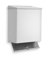 Sanitary Disposal for Restrooms. Stainless Steel. Lift Lid and Bottom Access