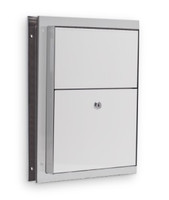 Partition Mounted Sanitary Disposal for Restrooms. Stainless Steel