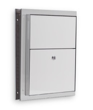 Partition Mounted Sanitary Disposal for Restrooms. Stainless Steel