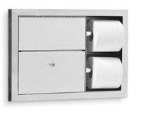 Toilet Tissue Dispenser / Sanitary Waste Disposal for Restrooms. Partition Mounted