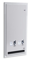 Sanitary Napkin and Tampon Dispenser for Restrooms. Recessed or Surface