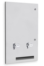 Sanitary Napkin and Tampon Dispenser. Stainless Steel