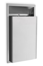 Waste Receptacle for Restrooms. 4" Extension. Stainless Steel