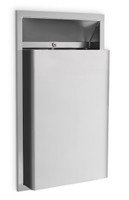 Waste Receptacle for Restrooms. 8" Extension. Stainless Steel