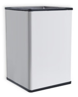 Free Standing Waste Receptacle for Restrooms. Stainless Steel with Vinyl Bumpers and Rubber Feet