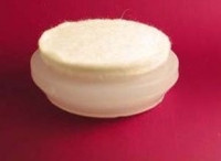Chair Glide Cap. Nylon with Molded Fiber (Felt-Like) Base. Snaps On Steel Based Glide of 1-1/4" Diam. Base. #28C12