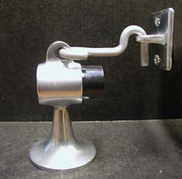 Door Stop / Door Holder, For Wood Floors. Aluminum. 3-1/2" Base. 2-1/4" Diameter. #3209