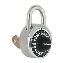 Master Lock 1585. LETTER Combination Padlock. Control Keyed. Comes in different colors! Since the dial has Letters instead of numbers, the combination Is So Much Easier to Remember!