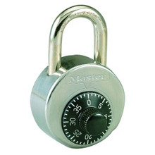 Master Lock 2002 High Security Combination Padlock. Anti-Shim design, hardened shackle, and stainless steel body! NOT Control Keyed. 1" shackle for lockers WITHOUT a recessed handle.