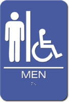 Men's Restroom Sign. Wheelchair Accessible. ADA Compliant with Braille. #09003