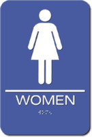 Women's Restroom Sign. ADA Compliant with Braille. #09004