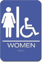 Women's Restroom Sign. Wheelchair Accessible. ADA Compliant with Braille. #09005