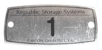 Republic Steel Locker Number Plate. #70072