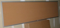 Natural Cork Bulletin Board, 26.75" x 104", Aluminum Frame