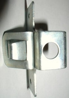 Lyon locker box door pull with roll catch.