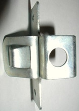 Lyon locker box door pull with roll catch.