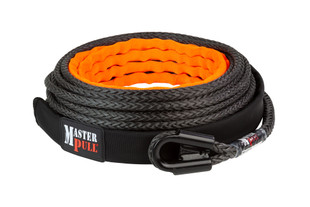 Classic synthetic winch line in black with standard gusset tube thimble. Includes removable Velcro Rock Guard.
