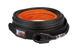 Superline synthetic winch line with standard gusset tube thimble. Includes removable Velcro Rock Guard.