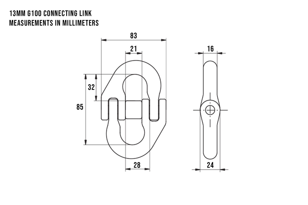 Connecting Link - Green Pin Excel - 13mm - 59,900 lb