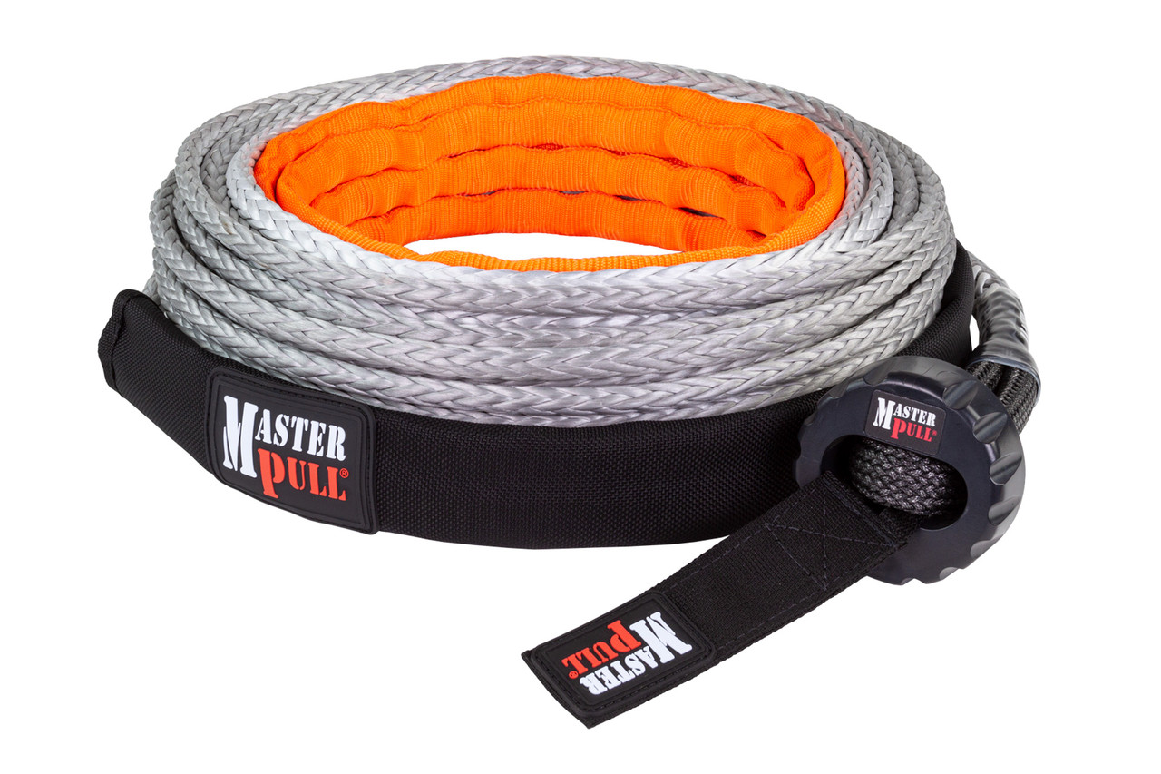 3/8x100ft Synthetic Winch Dyneema Rope 25000lbs Car Recovery Cable Line W/  Hook