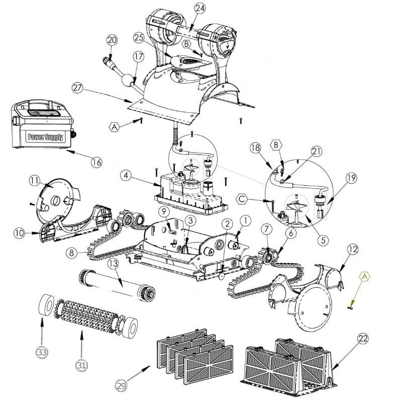 dolphin pool cleaner m400 parts