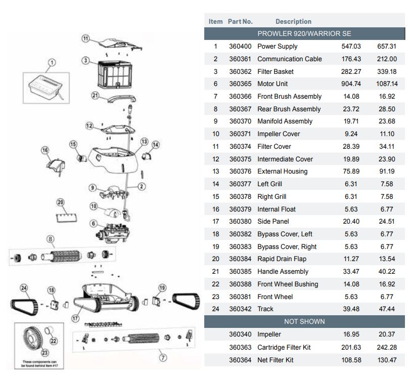 Kreepy Krauly Prowler 920 Robotic Cleaner Parts  Pentair 910 Controller Wiring Diagram    EZ Test Pool Supplies