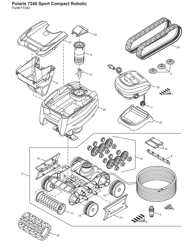 Polaris 7240 Sport Compact Pool Cleaner Parts EZ Test