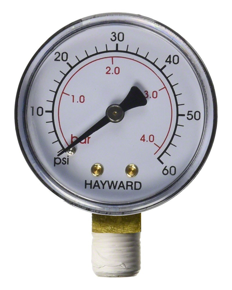 Pool Spa Filter Water Pressure Gauge 60PSI Side Mount 1//4/" Inch Pipe Thread