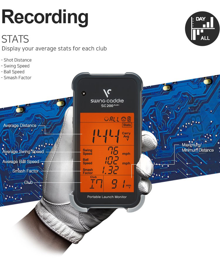 Voice Caddie Swing Caddie Launch Monitor SC200 PLUS - Grey