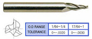 YG1 USA EDP # 87552 3 FLUTE REGULAR LENGTH TAPERED CARBIDE 1/8 x 1/4 x 1-1/2 x 3 1 DEG