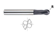 YG1 USA EDP # 93521 2 FLUTE MEDIUM LENGTH BALL NOSE W/ NECK X-POWER CARBIDE 3/8 x 3/8 x 3/4 x 1-1/4 x 4 x .367