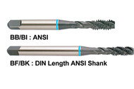 YG1 USA EDP # BF162 2 FLUTED SPIRAL FLUTED MODIFIDED BOTTOMING SUPER HSS DIN OAL ANSI SHANK STEAM OXIDE FOR STEEL & STAINLESS STEELS UPTP 35HRc 4 - 40, H2