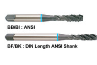 YG1 USA EDP # BF836 4 FLUTED SPIRAL FLUTED MODIFIDED BOTTOMING SUPER HSS DIN OAL ANSI SHANK STEAM OXIDE FOR STEEL & STAINLESS STEELS UPTP 35HRc 1-1/8 - 8, H6