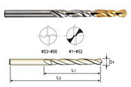 YG1 USA EDP # D1GP138206 HSS(M2) JOBBERS LENGTH STRAIGHT SHANK GOLD-P DRILLS (10 PC SET) #51 x 1 x 2