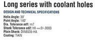 YG1 USA EDP # DH408102 CARBIDE DREAM DRILL W/ COOLANT (5XD) - METRIC 10.2 x 12.0 x 118 x 71