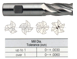 1//2/" 4 Flute Regular Length Fine Pitch Powdered Metal Rougher TiAlN Coated