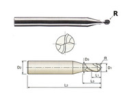 YG1 USA EDP # ESB94005015 CBN 2 FLUTE 30 DEGREE HELIX BALL END MILL 0.5 x 4 x 0.4(1.5) x 50